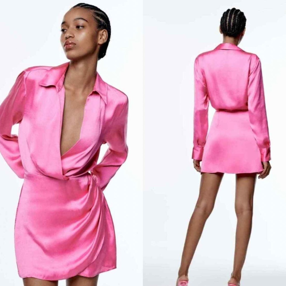 Pink Satin Zara Dress